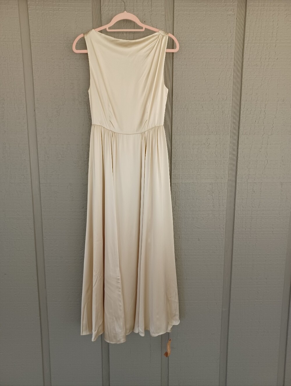 Reformation Blu Silk Dress Size 2 Romantic Wedding Guest Sleeveless In Almond